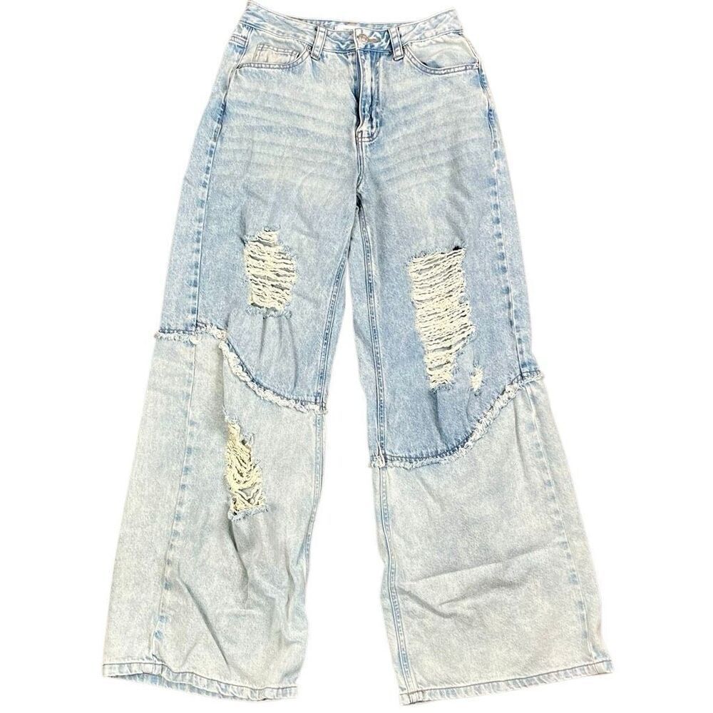Forever 21 Baggy Distressed Denim Jeans 25